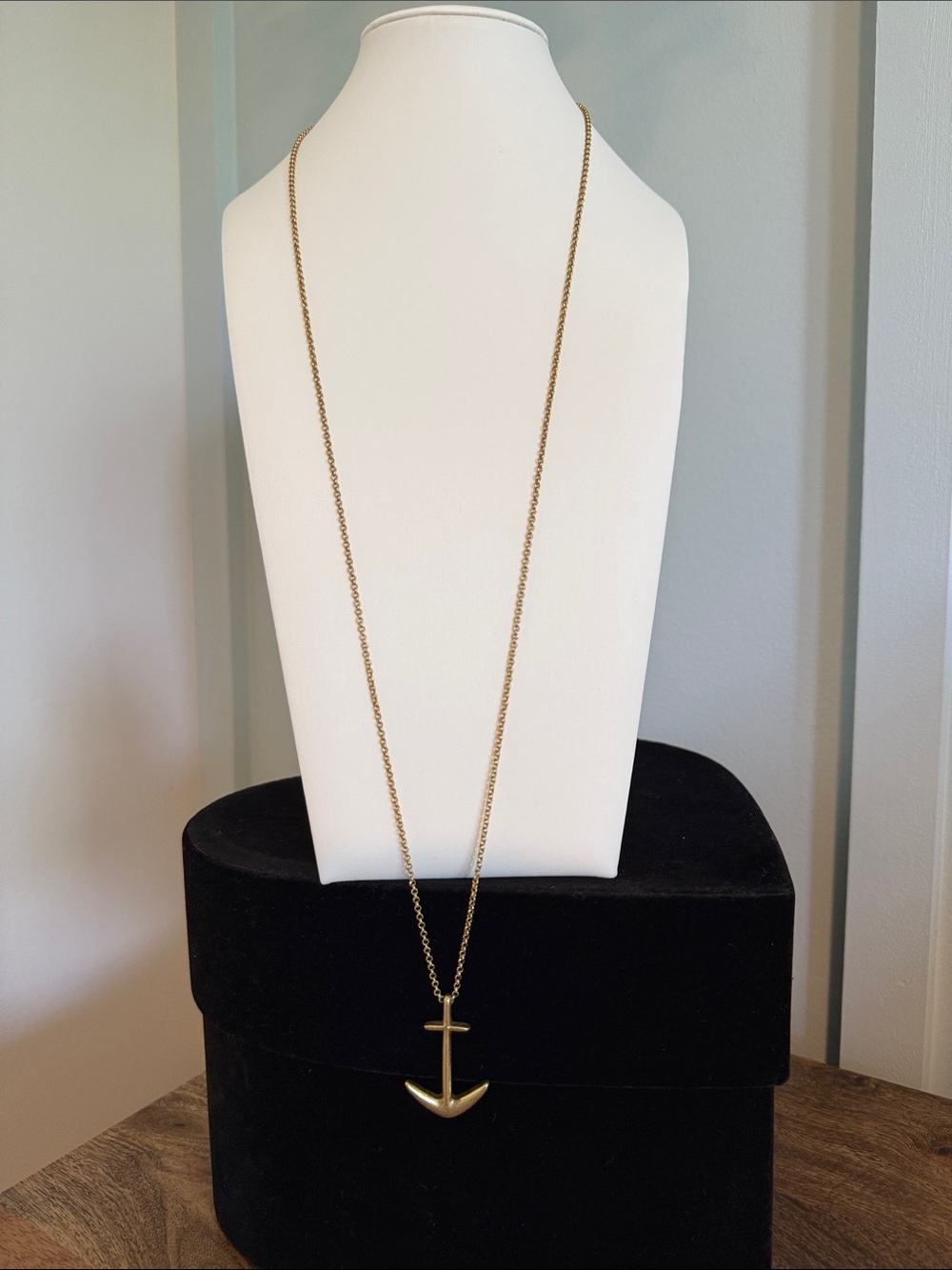 Gold Anchor Pendant Long Necklace - Women Jewelry